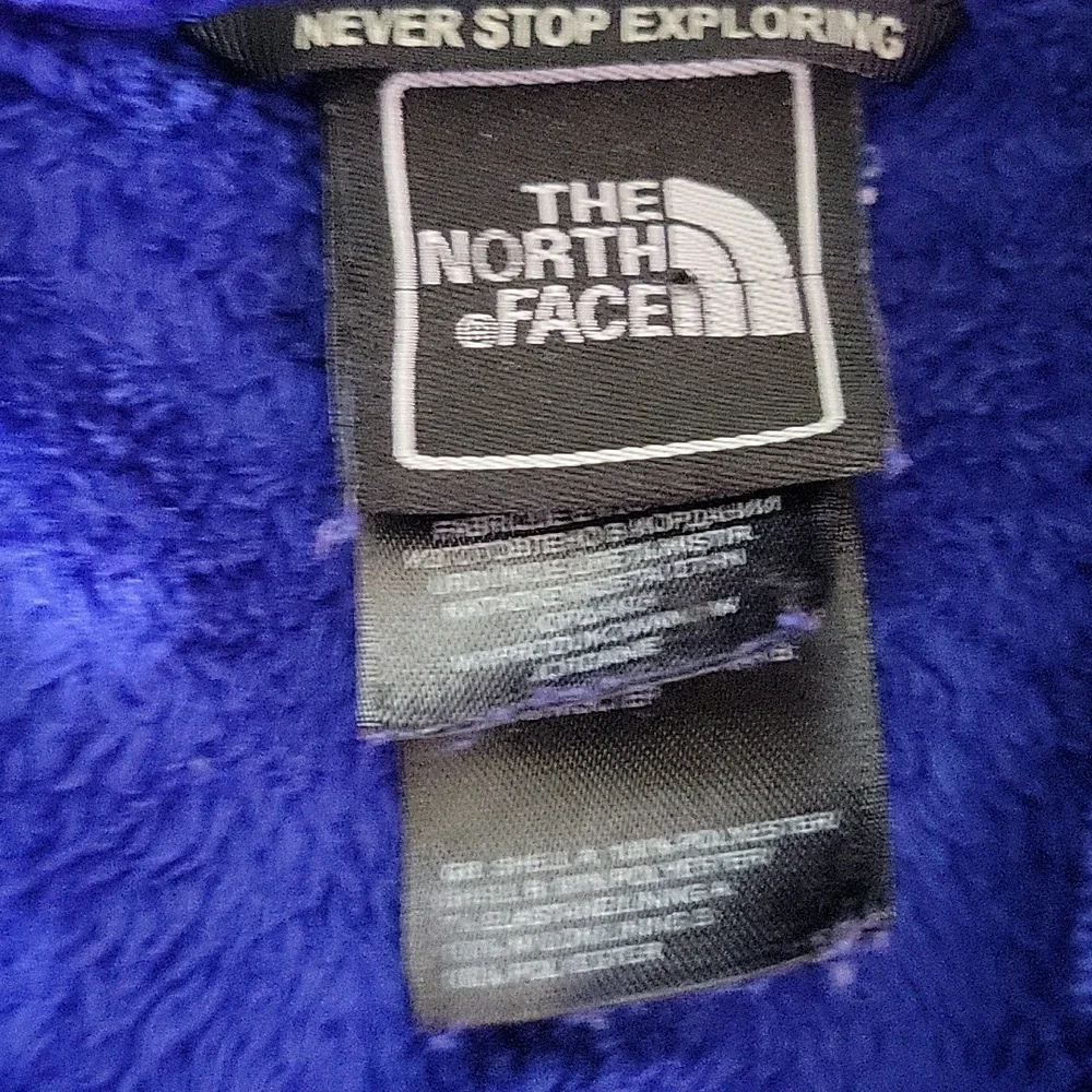 Y2K The Northface Teddy Bear 'Osito' Zip Up Jacket Coat Dark Royal Blue SZ:M